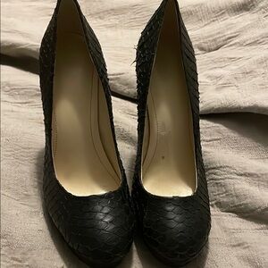 Calvin Klein Black Textured High Heel Pumps